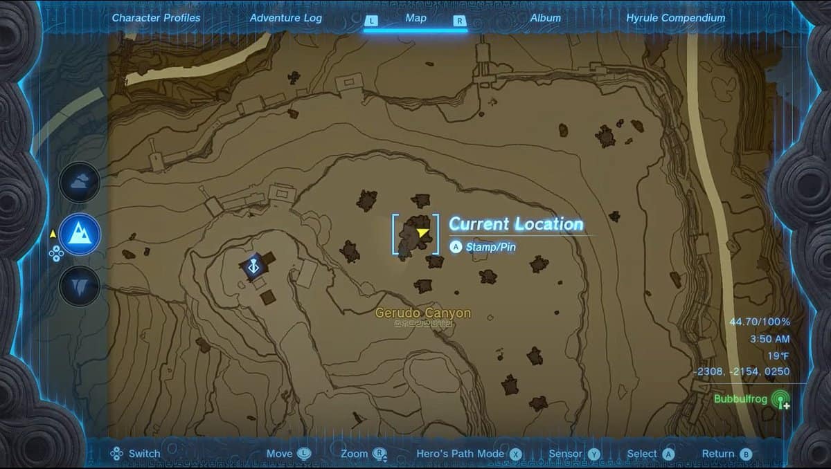 zelda totk satori emplacements des arbres de fleurs de cerisier