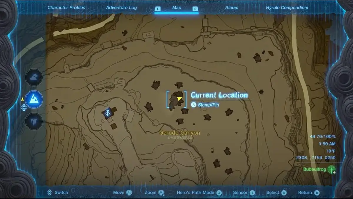 zelda totk satori emplacements des arbres de fleurs de cerisier