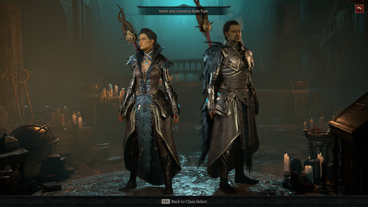 Écran de sélection du sorcier Diablo 4