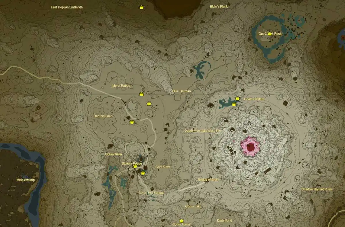 Emplacements des marmites dans Zelda TotK