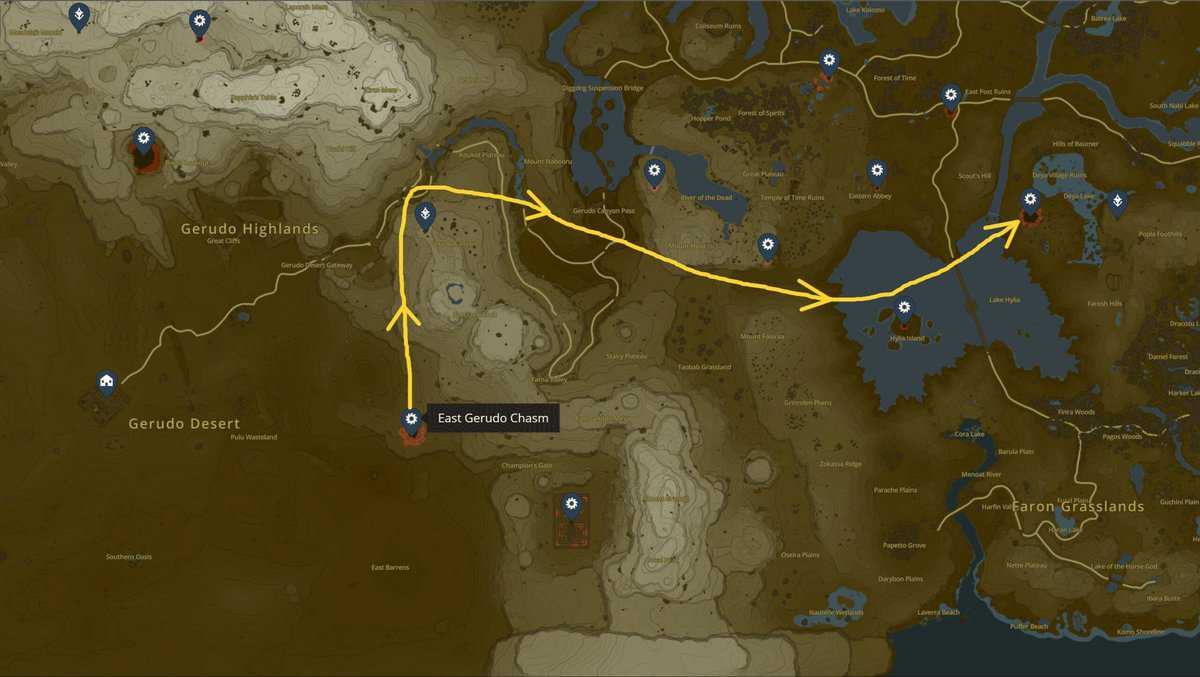 Zelda : Les larmes du royaume Emplacement de Farosh