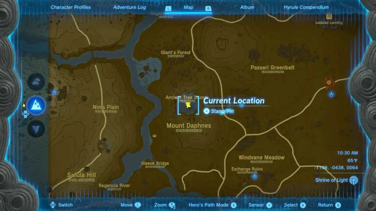 Zelda: Tears Of The Kingdom Emplacement de l'ensemble d'armure de divinité féroce