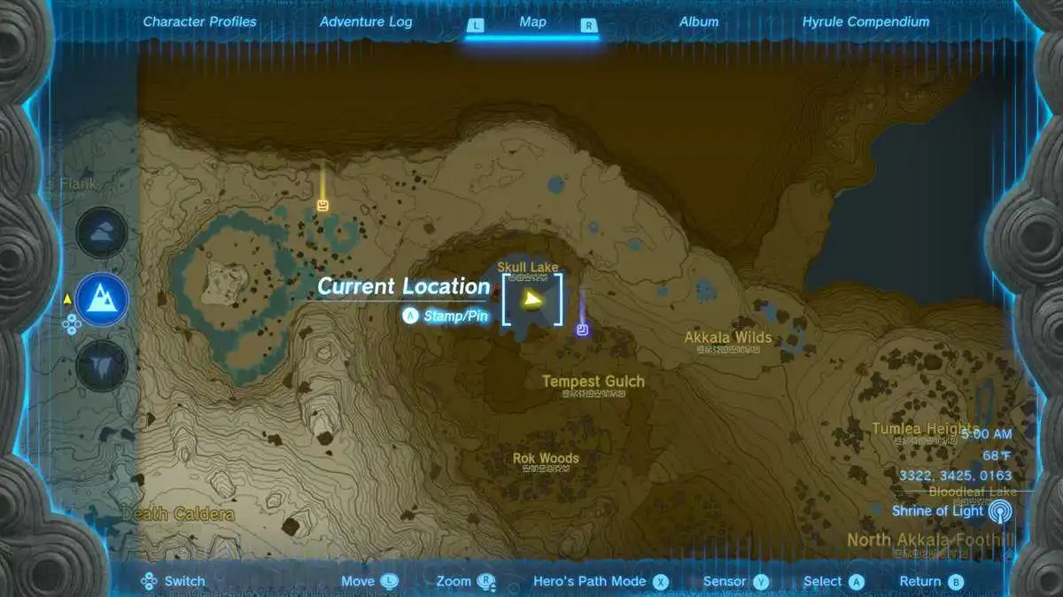Zelda: Tears Of The Kingdom Emplacement de l'ensemble d'armure de divinité féroce