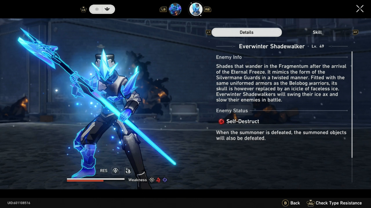 Profil de l'ennemi Honkai Star Rail Everwinter Shadewalker