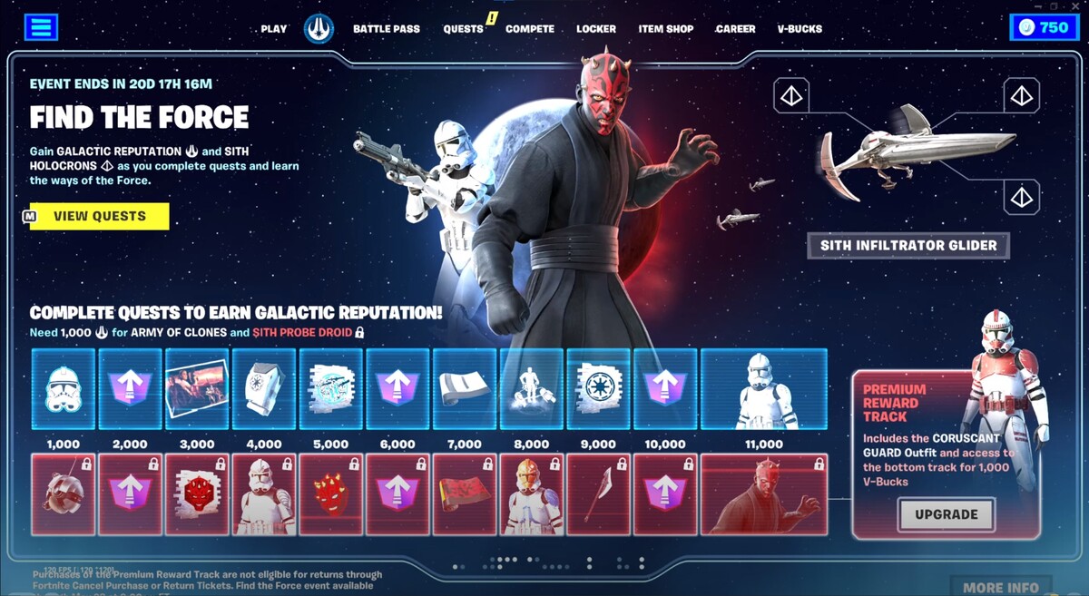Comment obtenir l'écran d'événement Dark Maul Anakin Padme Fortnite