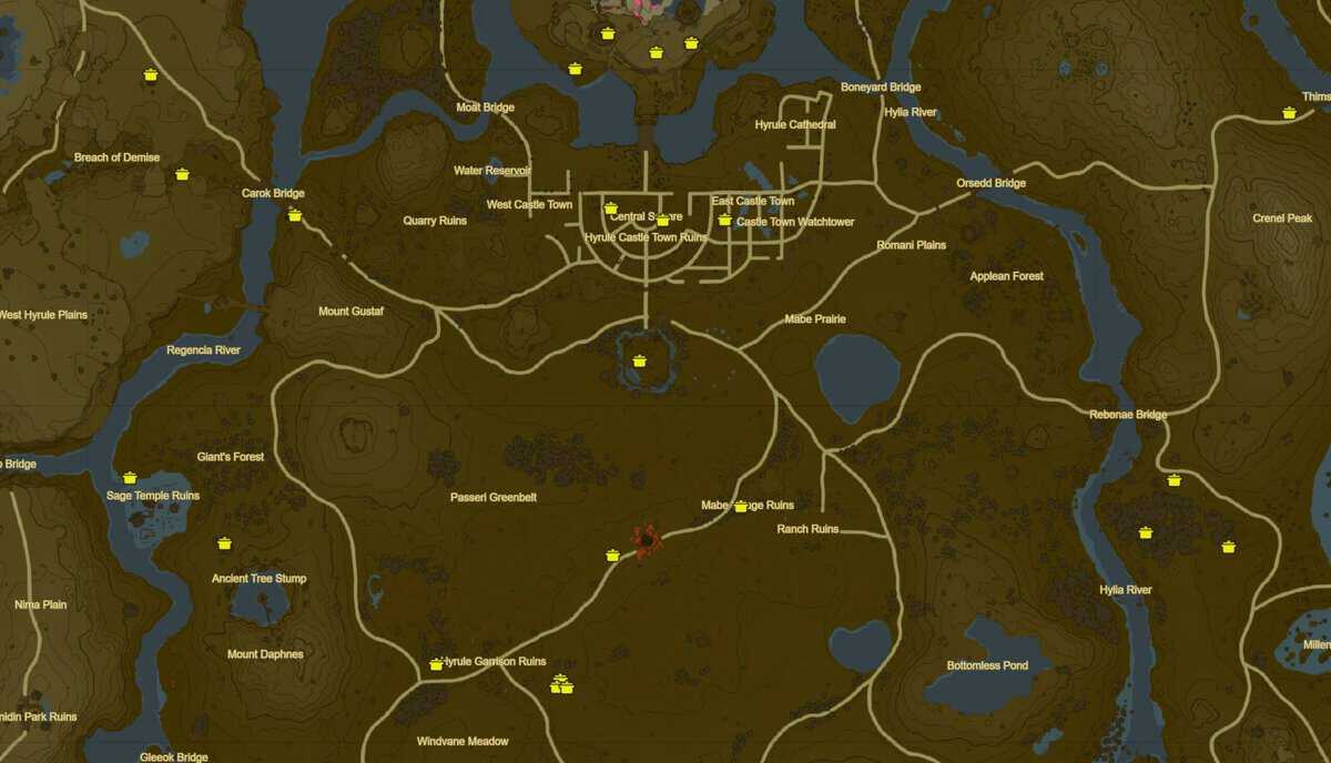 Emplacements des marmites dans Zelda TotK