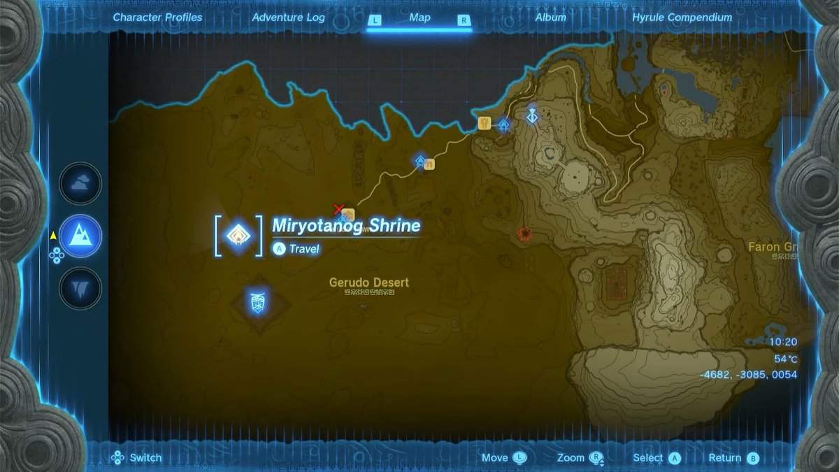emplacement du sanctuaire miryotanog dans Tears of the Kingdom