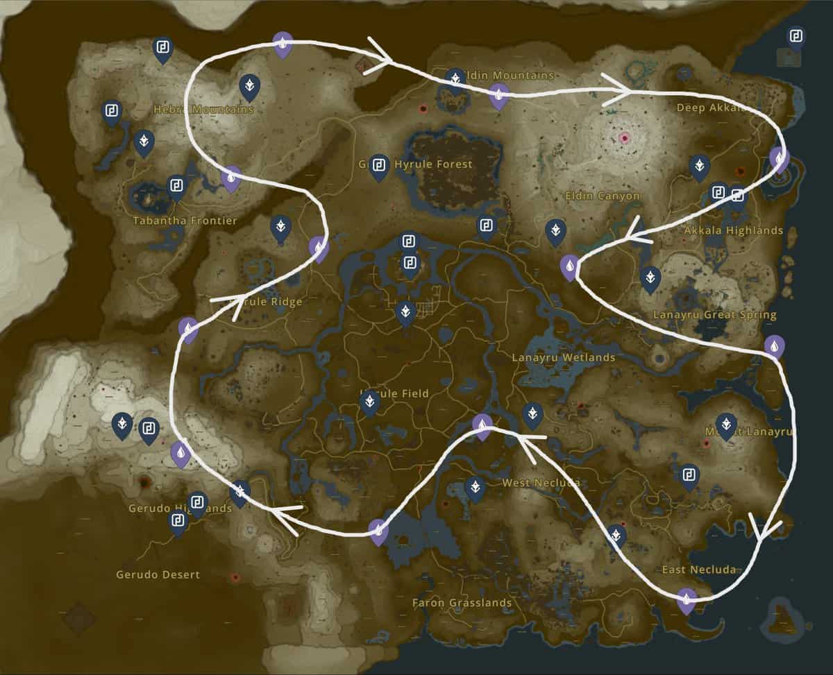 Zelda: Tears Of The Kingdom Emplacement du dragon de lumière