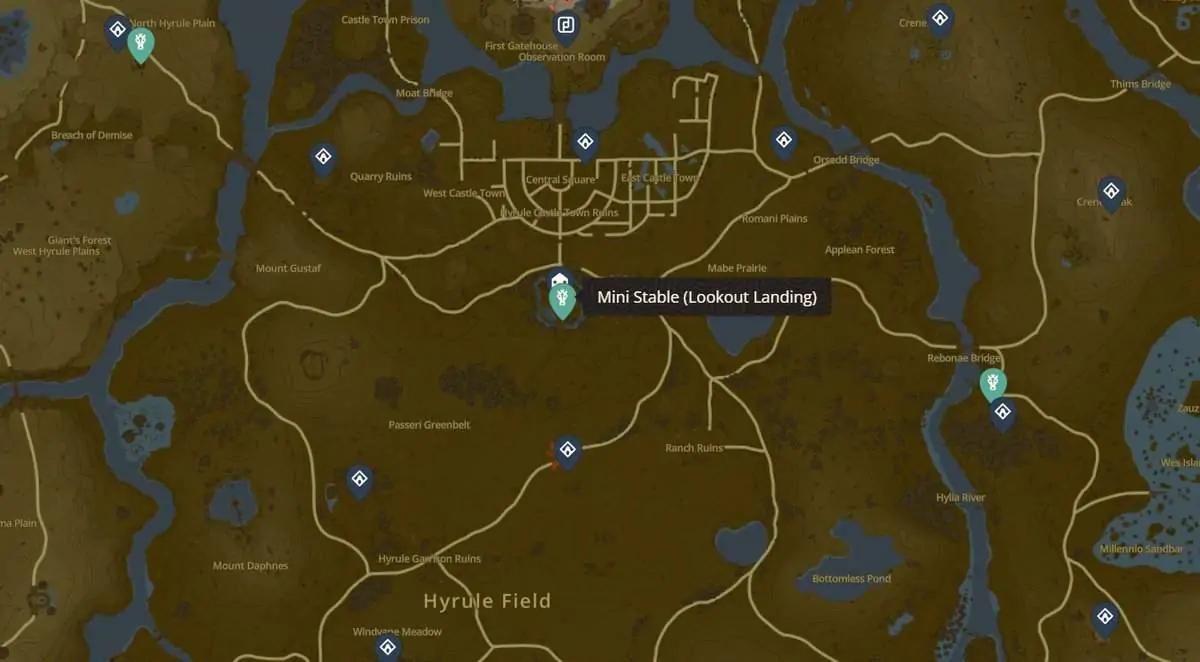 Zelda: Tears Of The Kingdom Emplacements et cartes des écuries