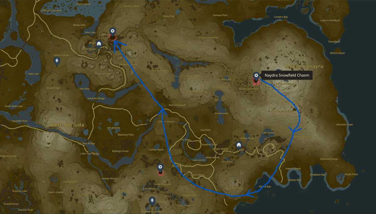 Zelda : Les larmes du royaume Emplacement de Naydra
