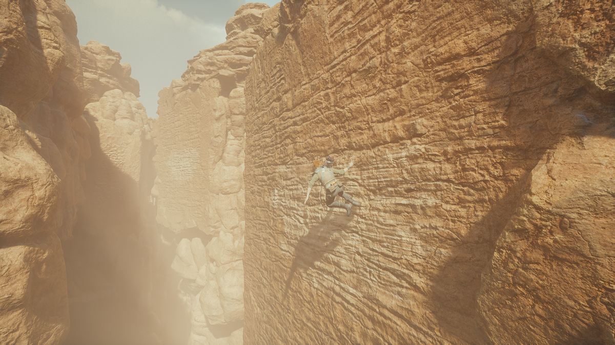 Star Wars Jedi Survivor Cal courant le long d'un mur