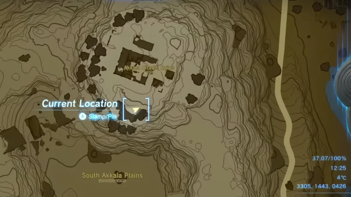 akkala citadelle ruines sanctuaire coffre guide de localisation