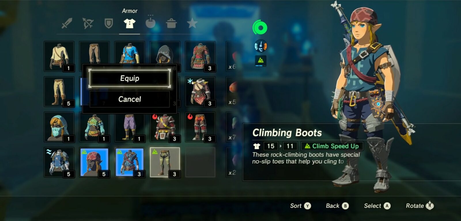 Zelda Tears of the Kingdom meilleurs ensembles d'armures de début de partie
