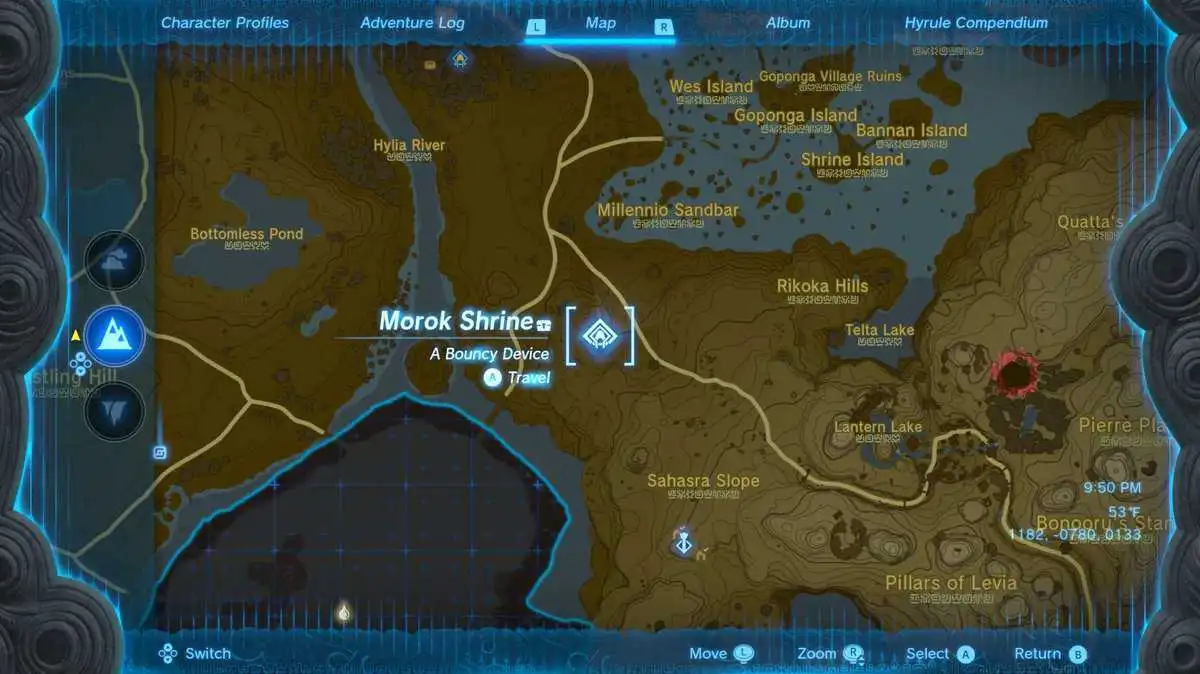 emplacement du sanctuaire de zelda totk morok