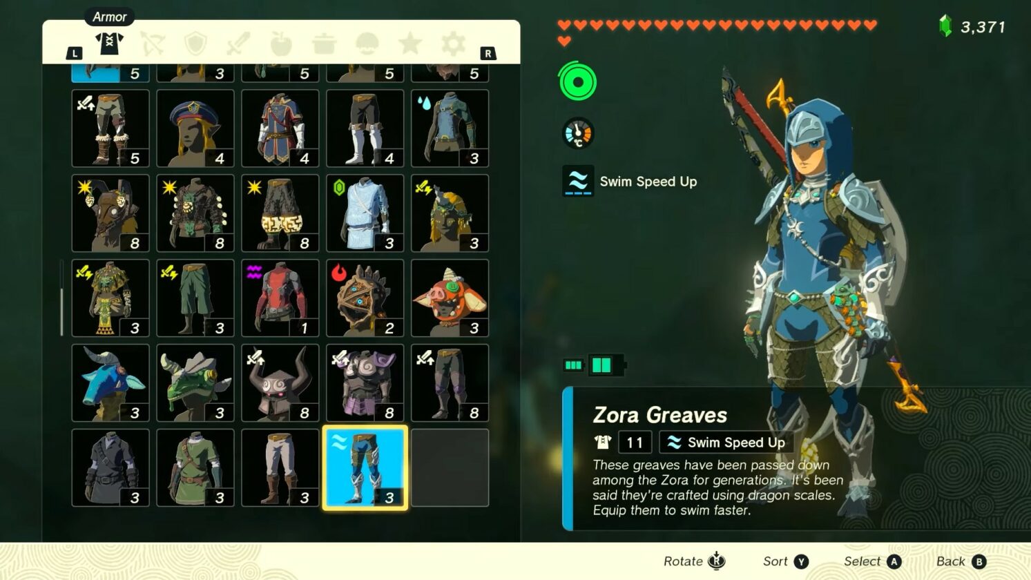 Zelda Tears of the Kingdom meilleurs ensembles d'armures de début de partie