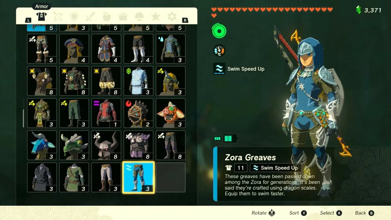 Zelda Tears of the Kingdom meilleurs ensembles d'armures de début de partie