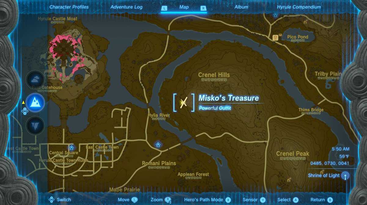 Zelda: Tears Of The Kingdom Emplacement de l'ensemble d'armure barbare