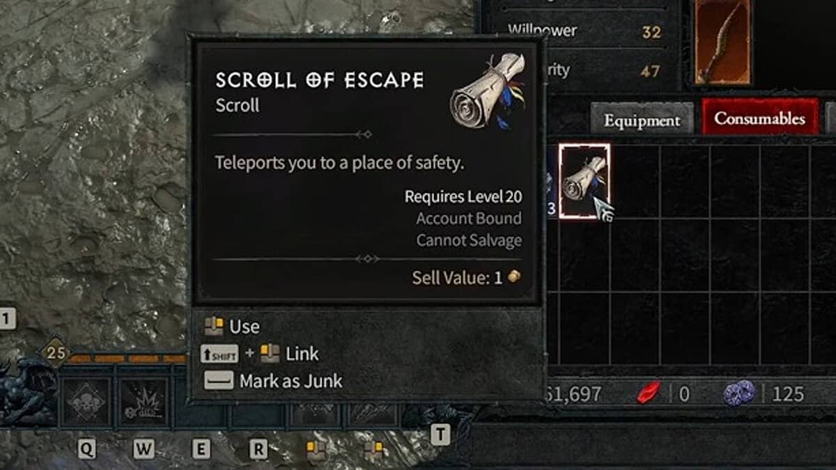 Comment obtenir et utiliser le parchemin d'évasion - Diablo 4
