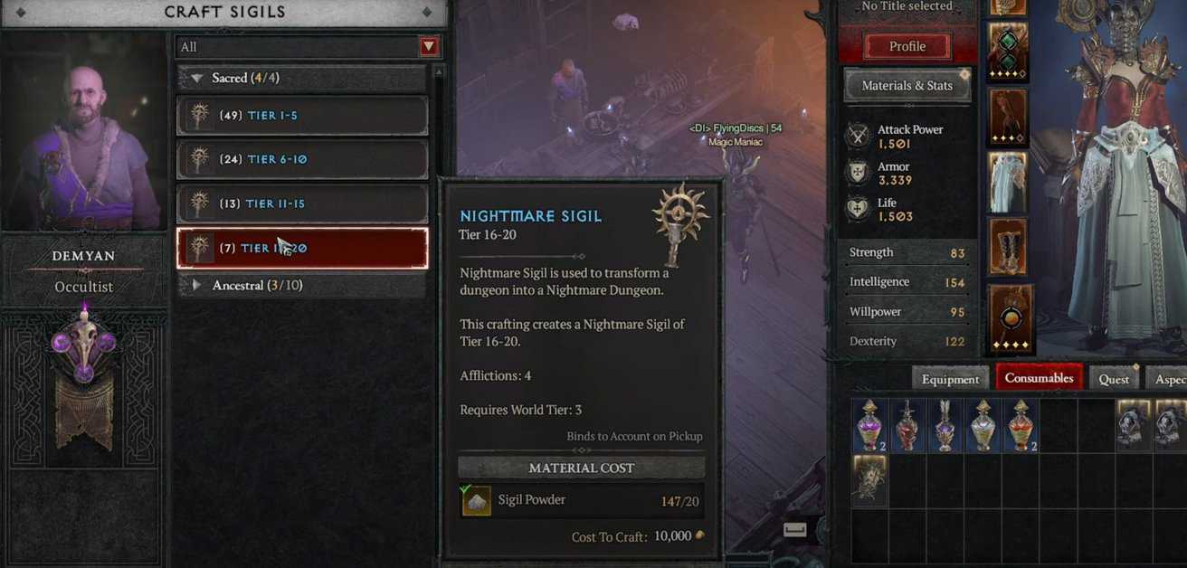 Comment obtenir des Sigils cauchemardesques - Diablo 4