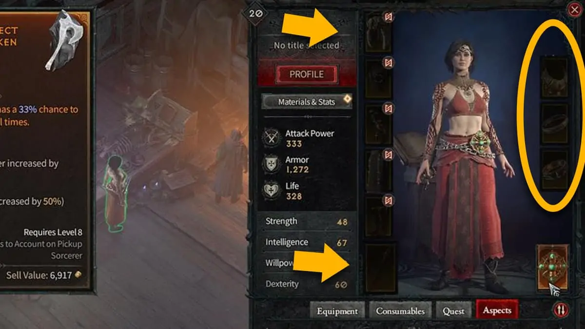 Types d'emplacements d'objets - Diablo 4