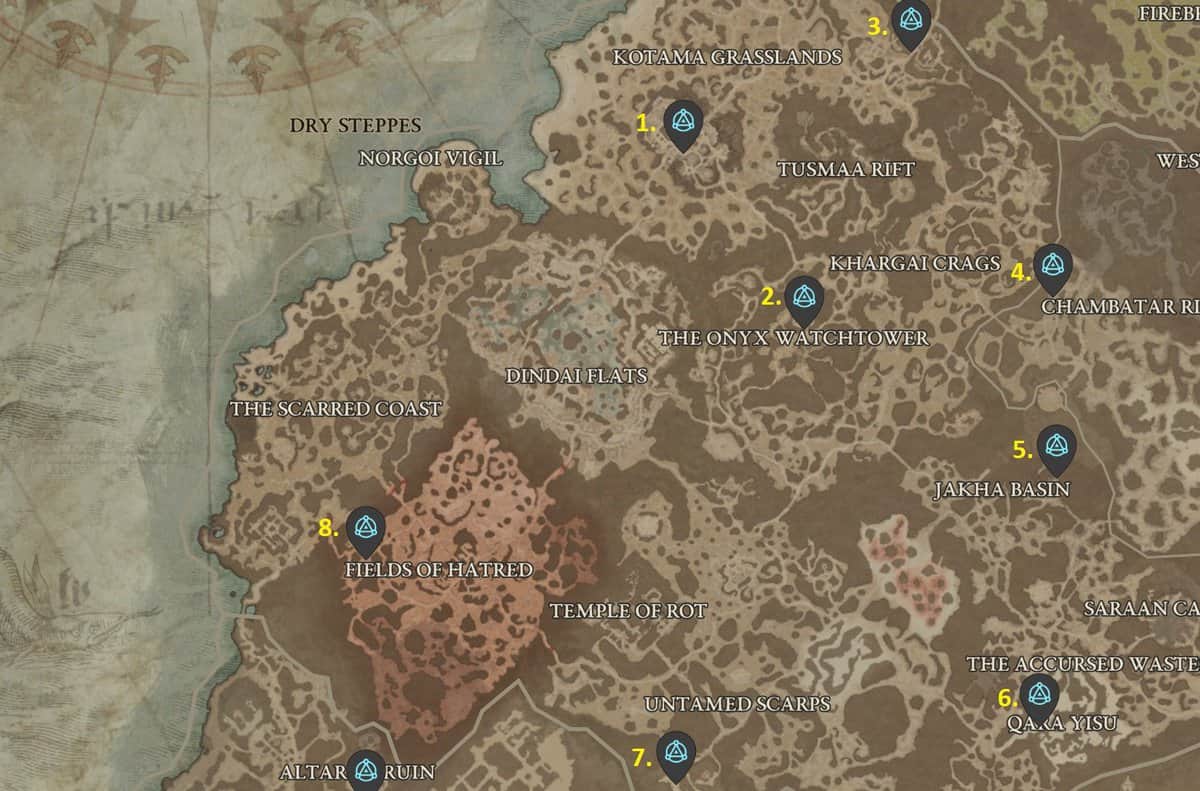 Point de repère des steppes sèches - Diablo 4