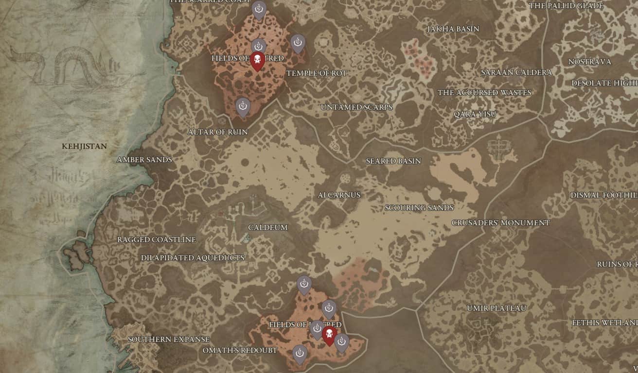 Emplacement de l'Autel d'extraction dans Diablo 4