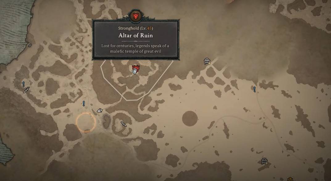 Emplacement du Dark Cardinal Maldul dans Diablo 4