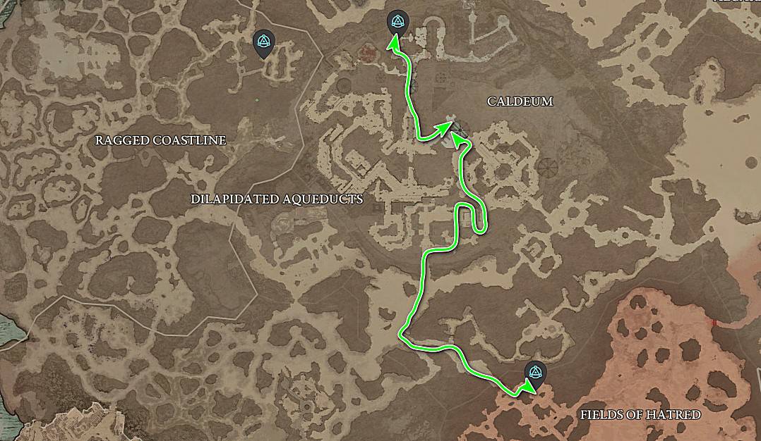 Emplacement de la carte de la cathédrale des croisés dans Diablo 4