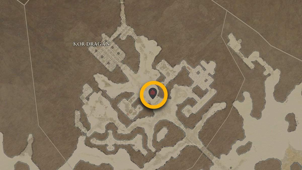 Emplacement de la forteresse de Kor Dragan dans Diablo 4