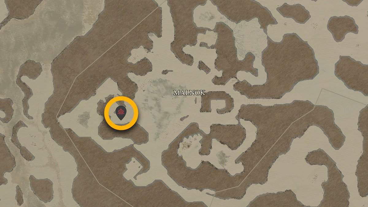 Emplacement de la forteresse de Malnok dans Diablo 4