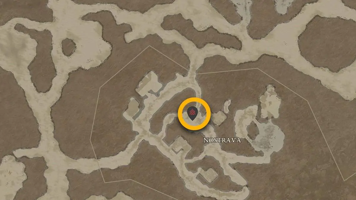 Emplacement de la forteresse de Nostrava dans Diablo 4