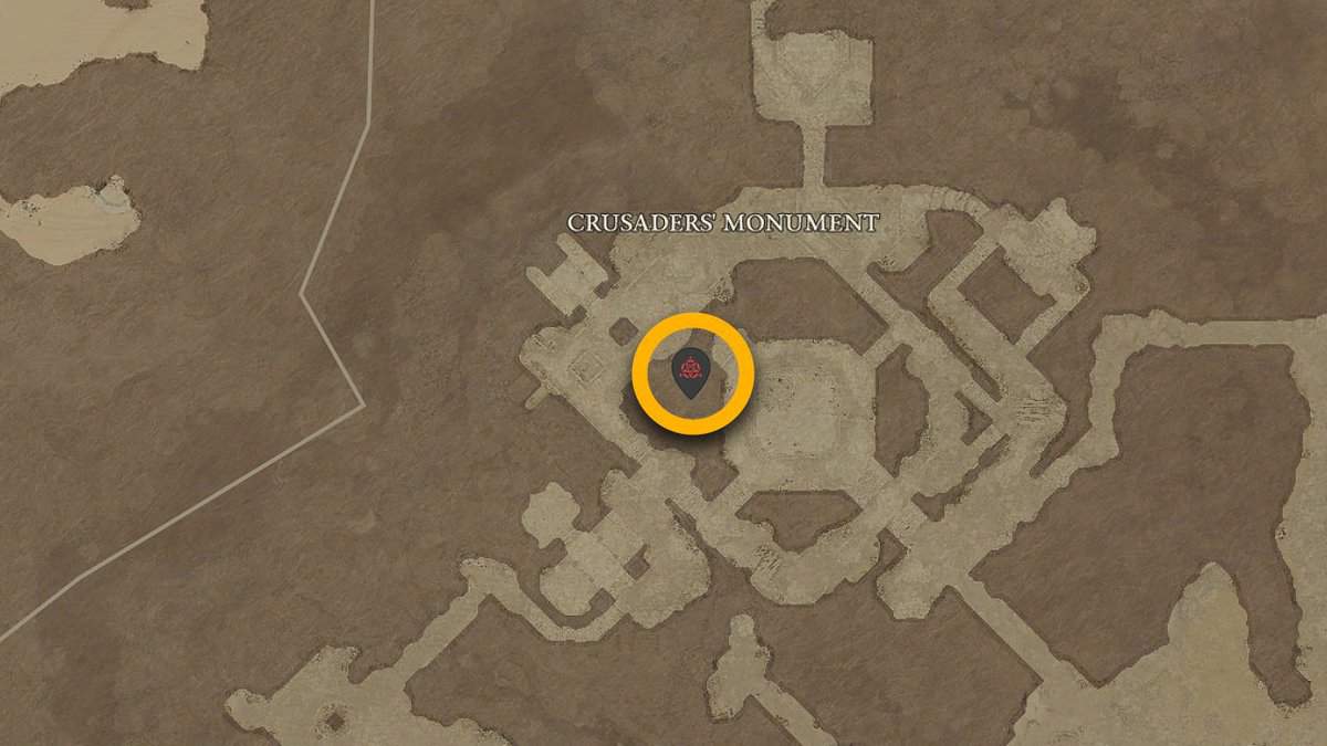 Emplacement du bastion du monument des croisés dans Diablo 4