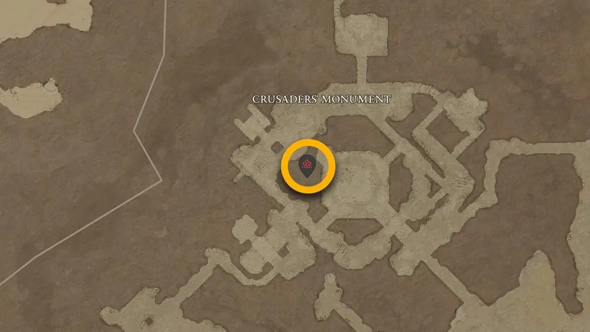 Emplacement du bastion du monument des croisés dans Diablo 4