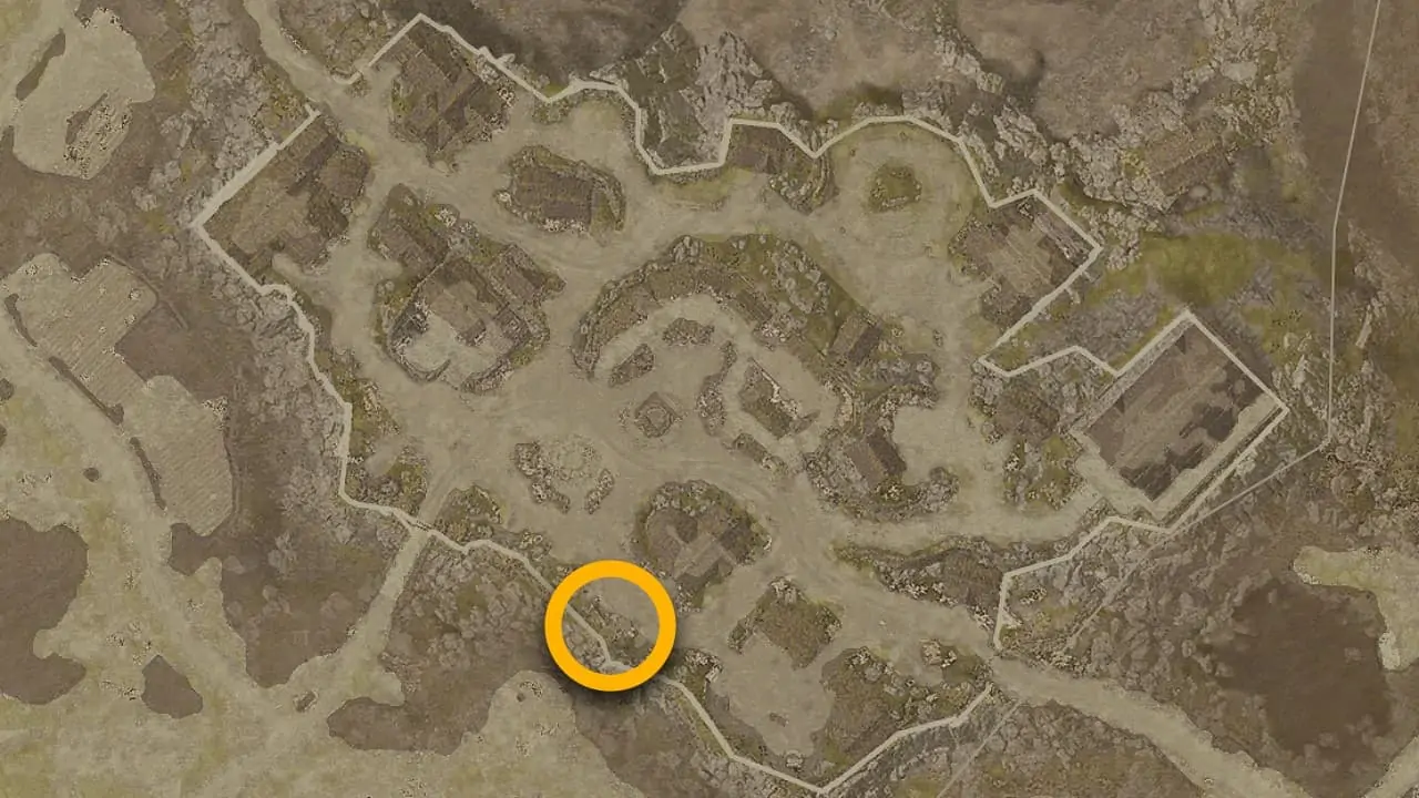 Emplacement de la carte Emerald Chase Purveyor of Curiosity dans Diablo 4