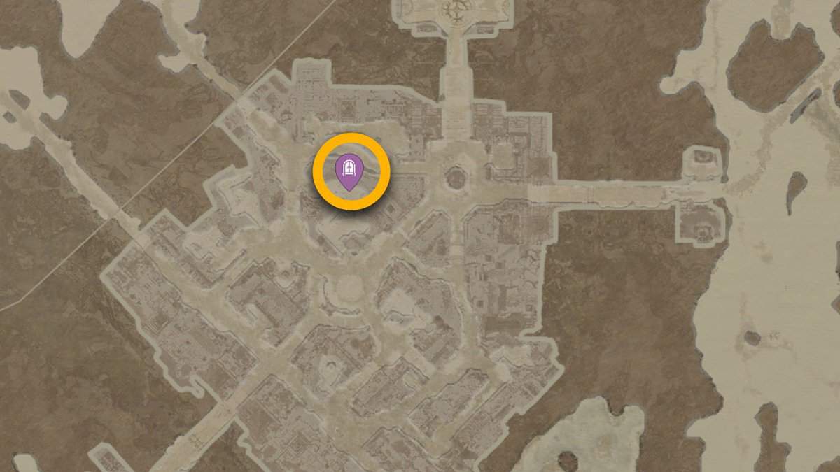 Emplacement de la carte de la garde-robe de Diablo 4 à Kyovashad pour transmogrifier l'équipement