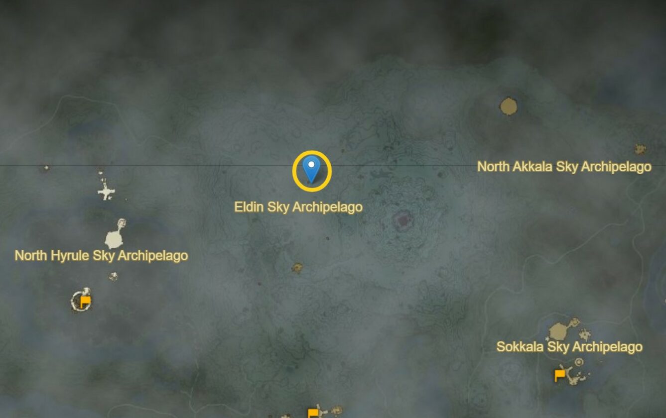 Eldin Sky Archipelago Emplacement de la lance Zonaite dans Zelda TotK