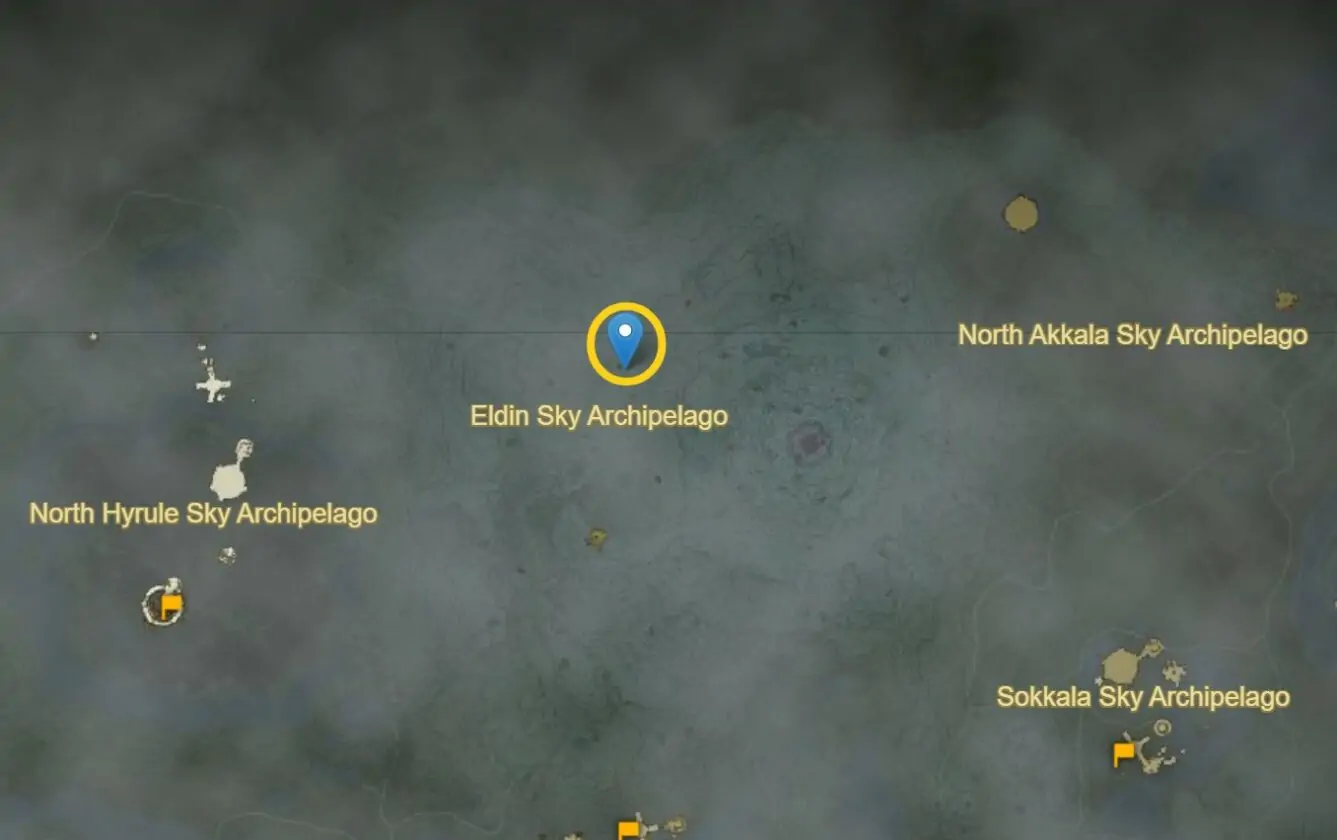 Eldin Sky Archipelago Emplacement de la lance Zonaite dans Zelda TotK