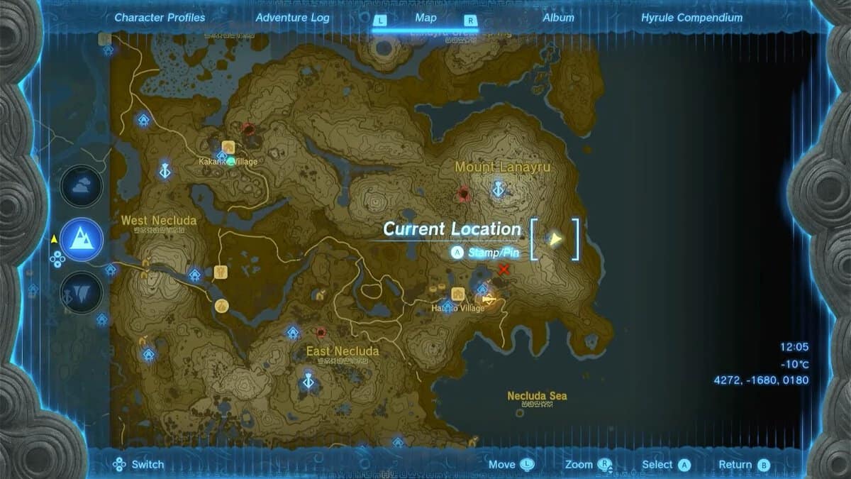 Emplacement du personnel magique du sanctuaire Jikais dans Zelda TotK
