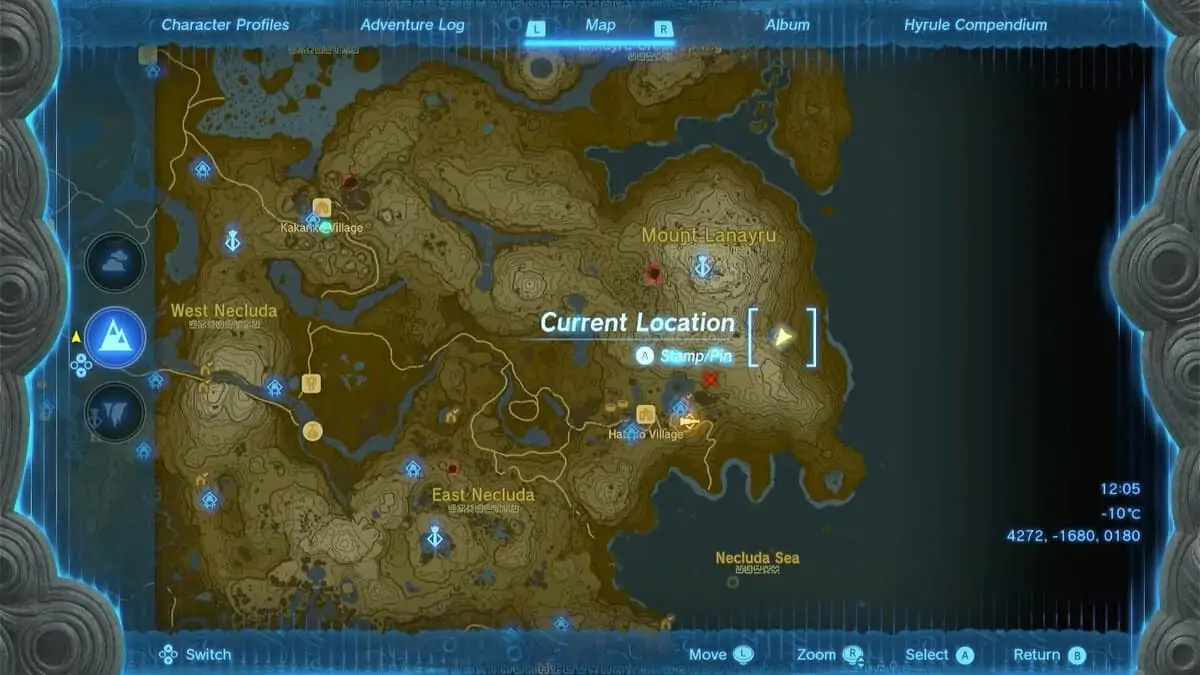 Emplacement du personnel magique du sanctuaire Jikais dans Zelda TotK