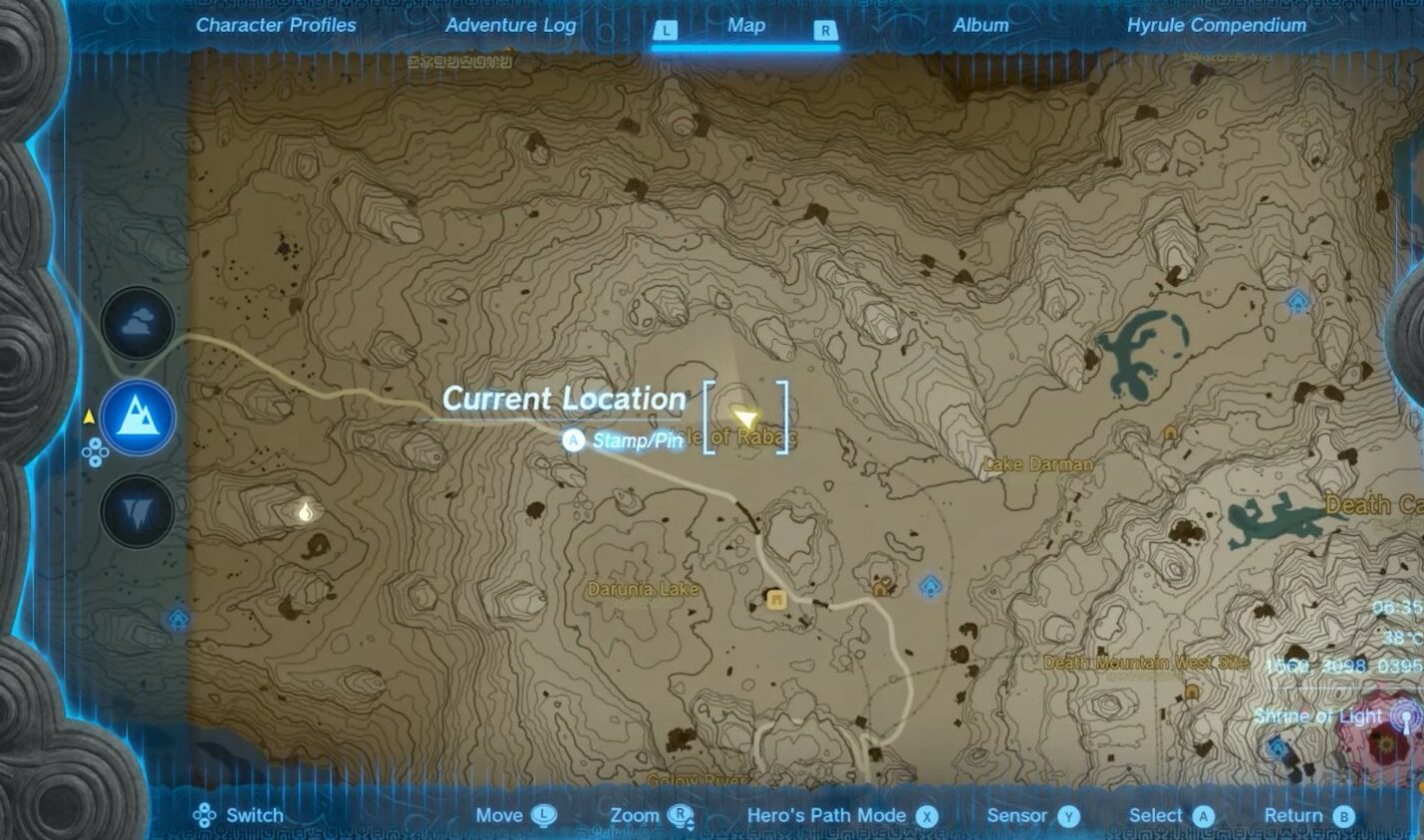 Emplacement du personnel de Jiotak Shrine Magic à Zelda TotK