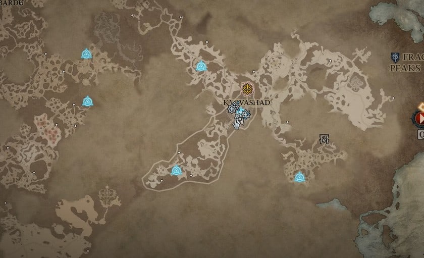 Emplacement de Kyivashad dans Diablo 4