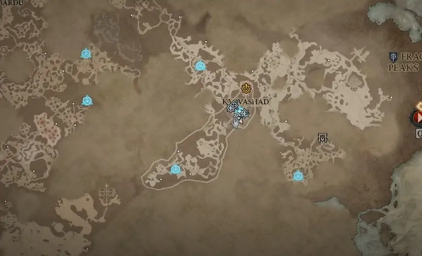 Emplacement de Kyivashad dans Diablo 4