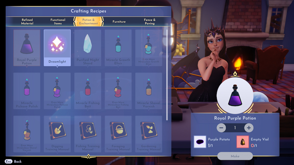 Artisanat de potion violette