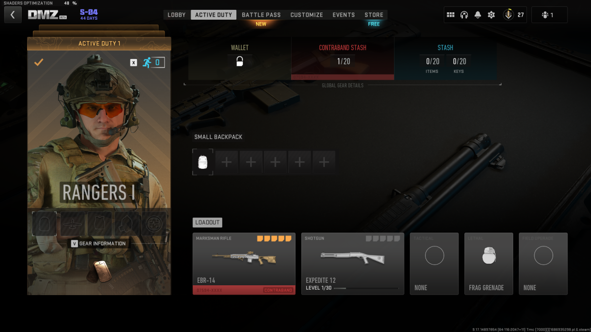 impossible d'accéder au portefeuille sac à dos warzone 2