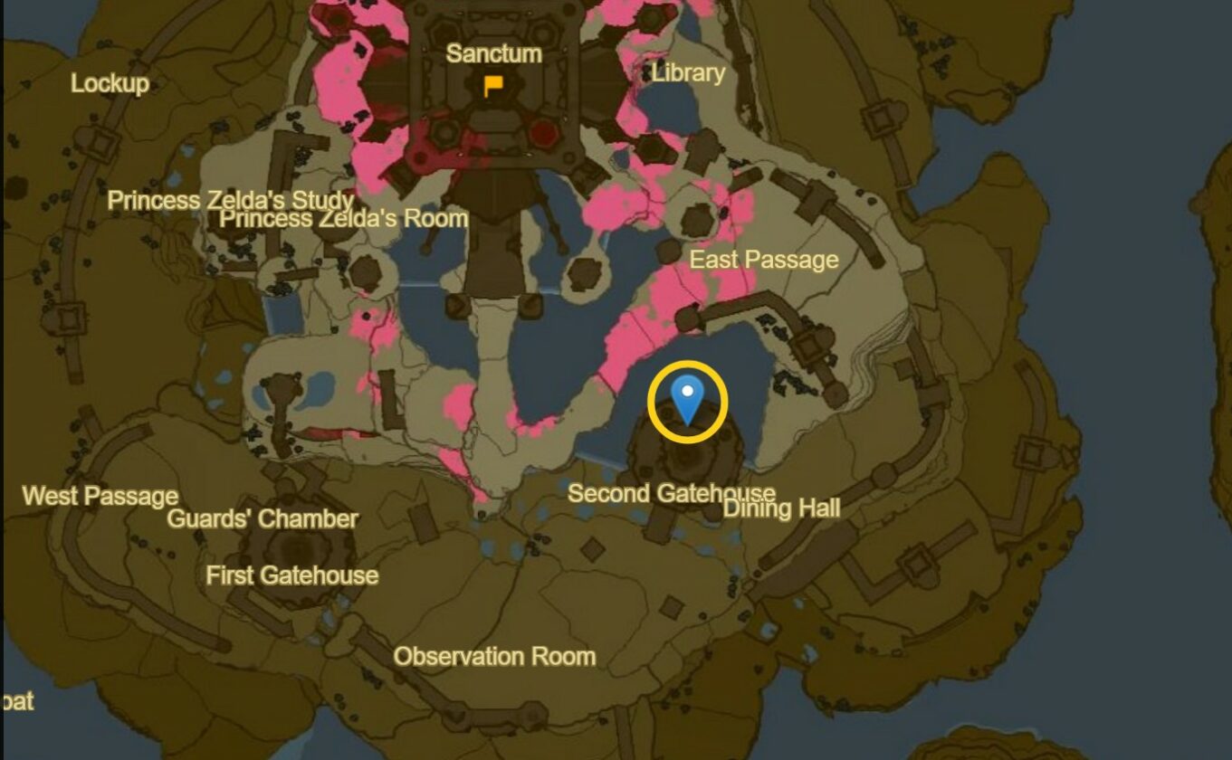 Deuxième emplacement du château Gatehouse-Hyrule à Zelda TotK