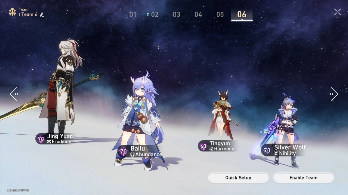 Silver Wolf Team Comps Rail étoile Honkai