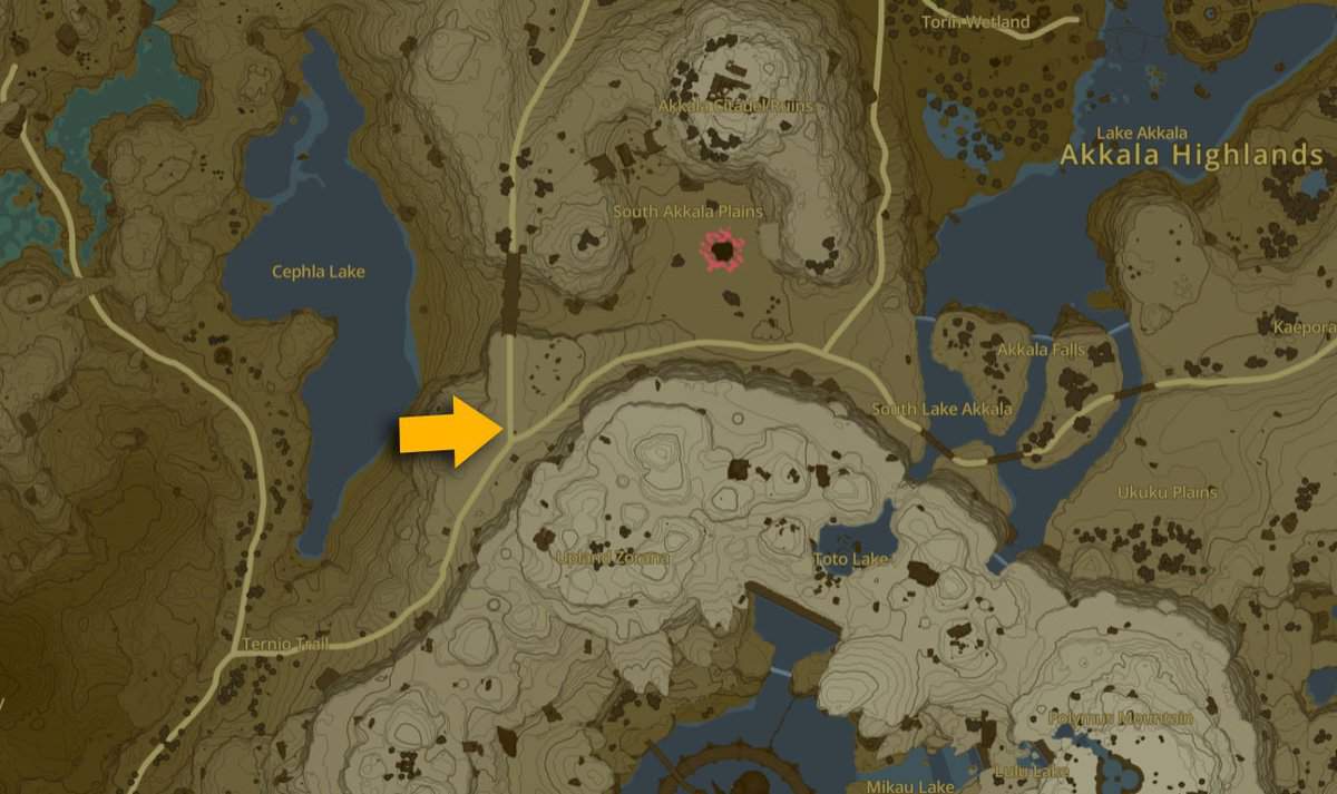 Emplacement de la quête Brince Peace To Akkala dans Tears of the Kingdom