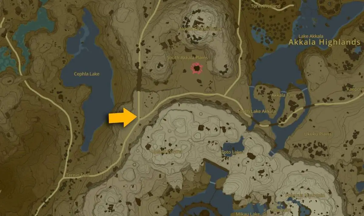 Emplacement de la quête Brince Peace To Akkala dans Tears of the Kingdom