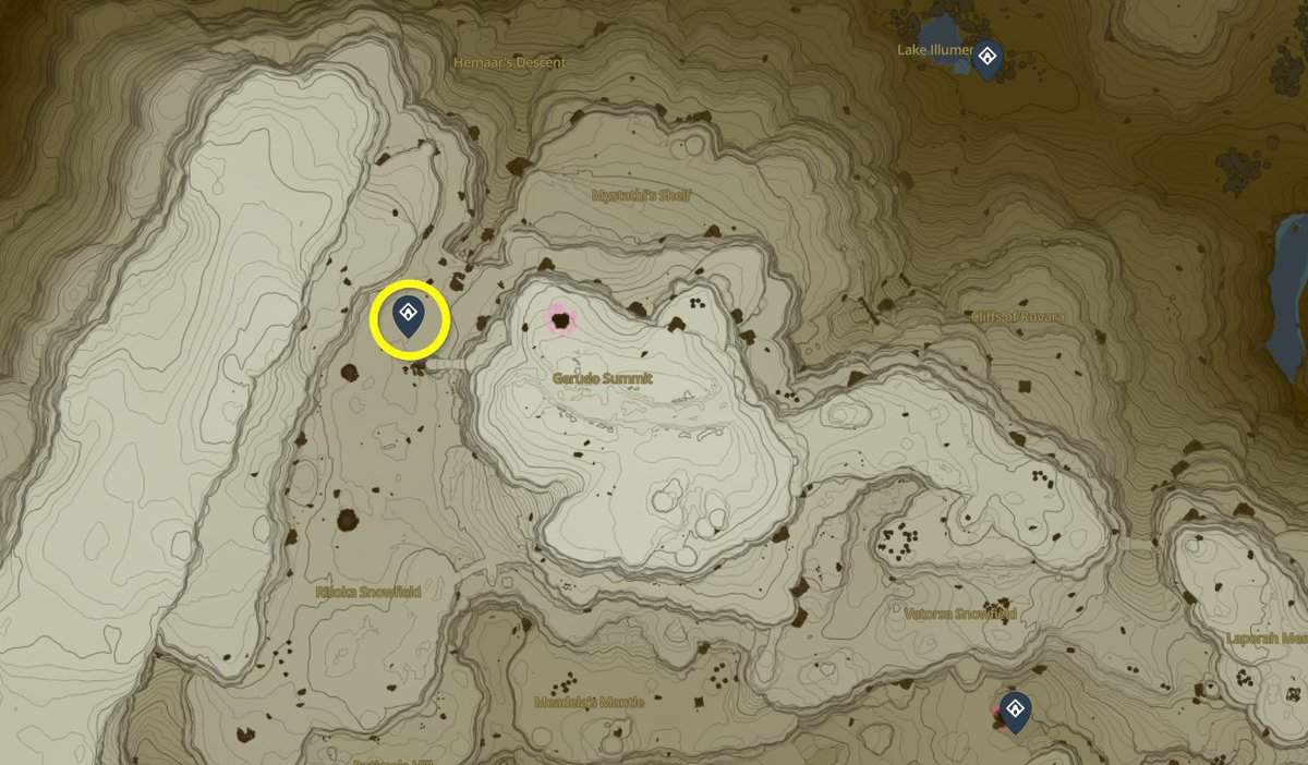 Emplacement de la carte du sanctuaire d'Otutsum dans Tears of the Kingdom