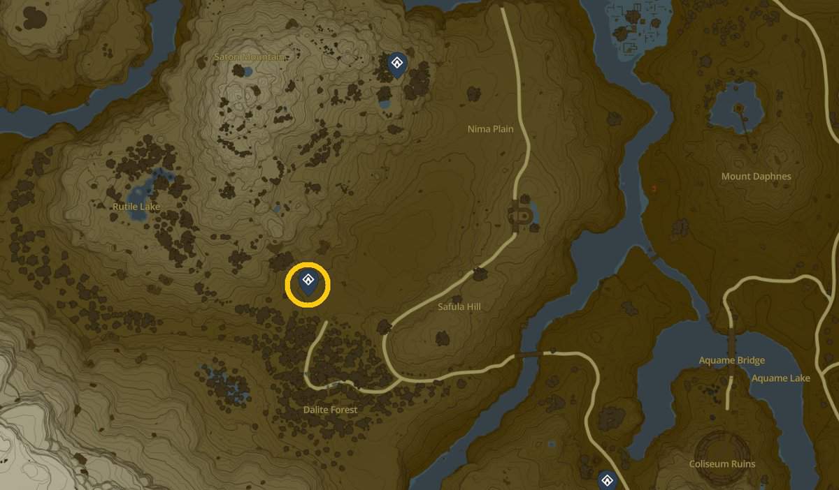 Emplacement de la carte du sanctuaire d'Usazum dans Tears of the Kingdom